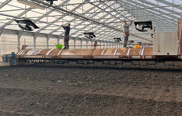 Po úspěšné zkoušce jsme technologii na halách pro sušení čistírenských kalů nainstalovali